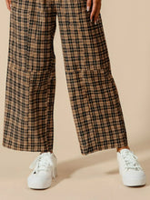 SO ME Check Plaid Wide Leg Pants with Big Patch Pockets OutfitFlow